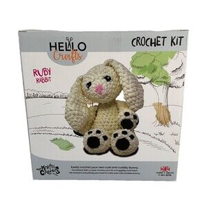 Knitty Critters Ruby Rabbit Crochet Kit Uses UK Terminology New in Box